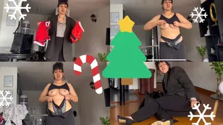 Sexy seamstress so embarrassed in job interview at christmas