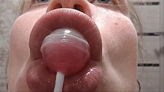 Sexually sucking on a chupachuppa!