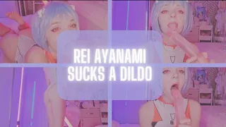 Rei Ayanami sucks a dildo