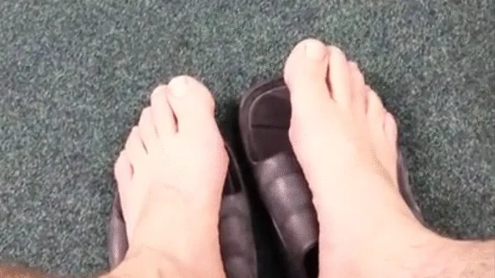 Bare feet after workout and spit