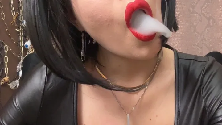 POV:smoking encouragement, young Snow White with bangs