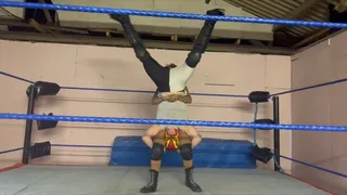 Skinny male jobber dropped on head