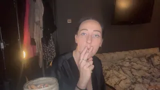 Chain smoking while doing my hair and make up for night out - Custom Video