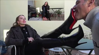 NINA MOROVIC - Lick the dirt from my soles! - Boot worship, spitting, human ashtray