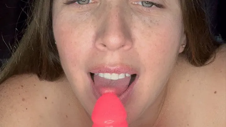 Pink Dildo Blowjob