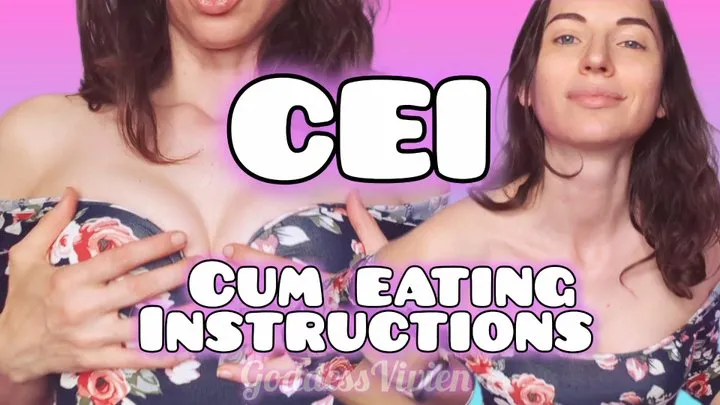 CEI Countdown JOI Cum Eating Instructions Orgasm Encouragement Work up a big load for the Girl Next Door! I encourage you to stoke and tease you with my sexy body