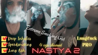 Nastya Speedsmokes 4 Cigs at Home