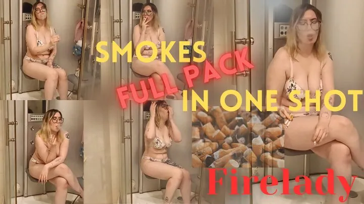 Firelady Smokes FULL PACK in One Shot