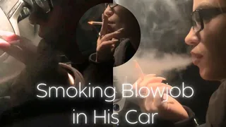 Smoking Blowjob in His Car