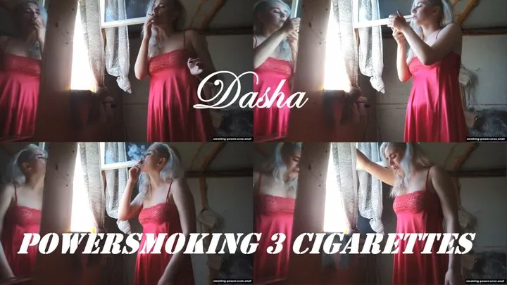 Powersmoking 3 cigarettes by Dasha