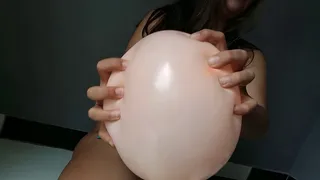 POV Squish underinflated balloons and blow to pop - Bunny Looner