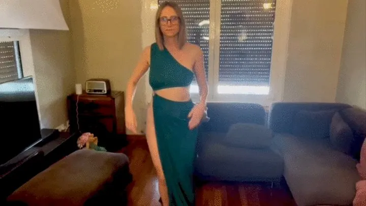 Dancing and taking off the dress