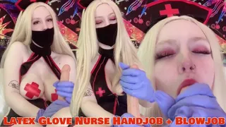 Latex Glove Nurse Handjob + Blowjob