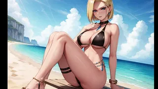 Android 18 on the beach