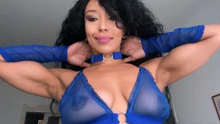 Brenda Biceps Blue Lingerie Flexing Video 2024