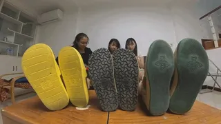 3 Giants show toe dirty shoes 360VR