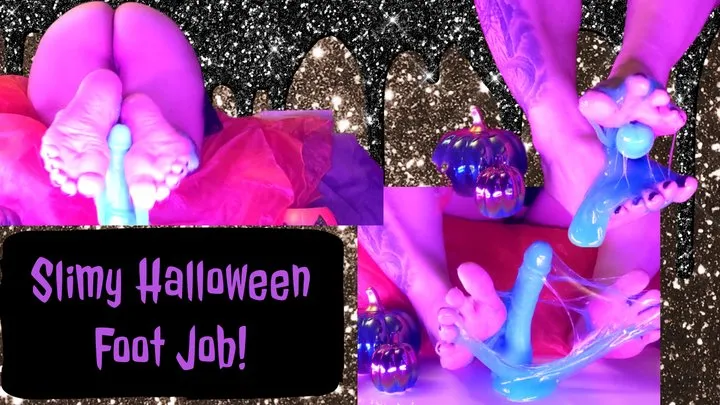 Multi-Technique Foot-job with SLIME Halloween