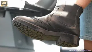 Boot fetish close-up and dirty soles, candid shoe fetish model, watch, stare my boots and shut-up, worm