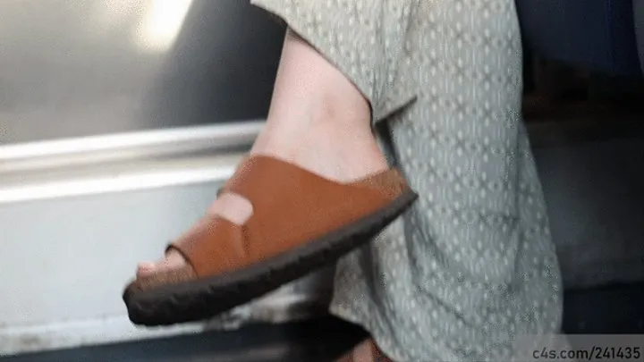 Candid birkenstock foot shoes fetish