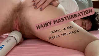 Hairy Pussy Hitachi Up-Close From Behind Preview