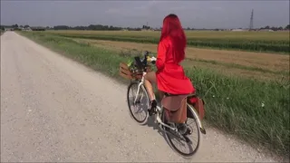 RedClo exhibitionist like "Monella" riding around naked on a bicycle