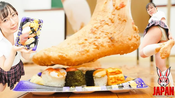 Sock Food Crush: Yui Nonami Dirties the White Knee High Socks of Her Uniform- ( )