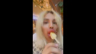Vienna Wuerstel - Eating Popsticle with masiive Lips