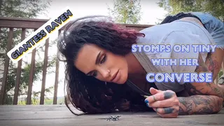 GIANTESS RAVEN STOMPS TINY WITH HER CONVERSE