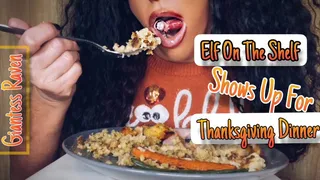 ELF ON THE SHELF SHOWS UP FOR THANKSGIVING DINNER