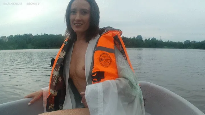 Sofi naked in the boat