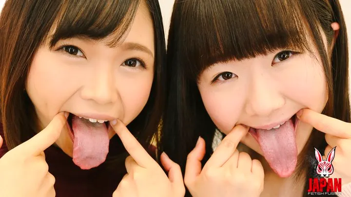 Double Virtual Lesbian Tongue Kiss - Nanoka Yuho and Ayu Kumano