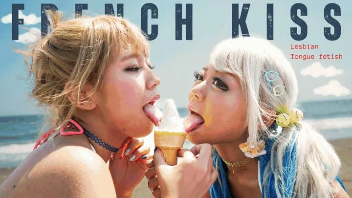 Sensual Ice Cream Licking, French Kissing, and Playful Lips, NOA & Reona