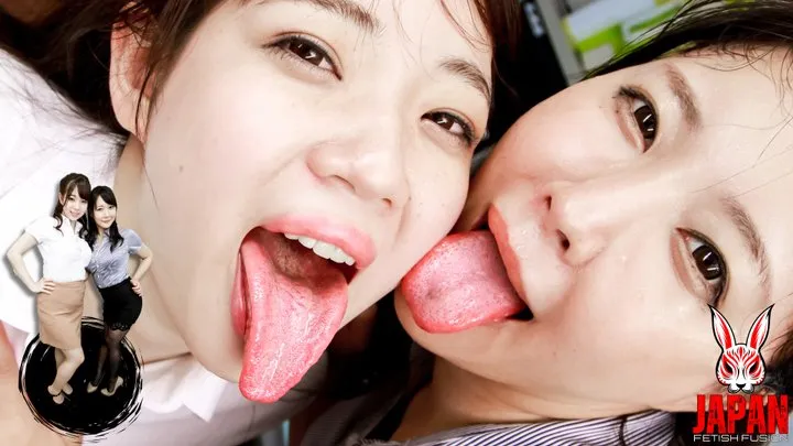 Face Licking Passion at the Office : Arisa HANYU and Miyu SAITO's Late-Night Secret