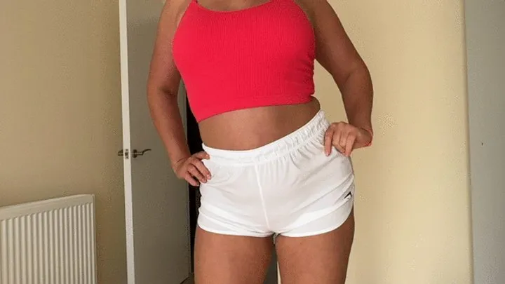 Crotch fetish in my white shorts pants