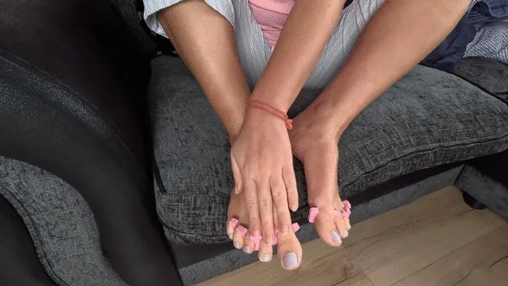 Foot worship girl and new pedicure