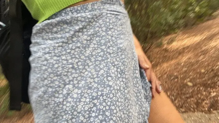 Flashing my pussy under skirt in public