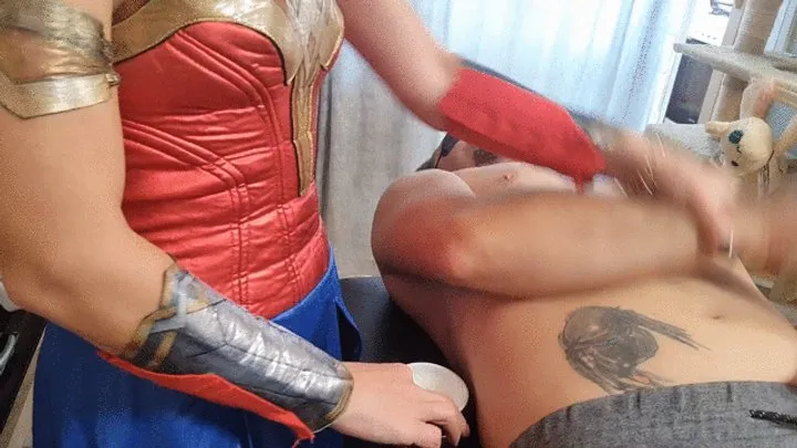 wonderwoman massage zorro arms, diff angles view