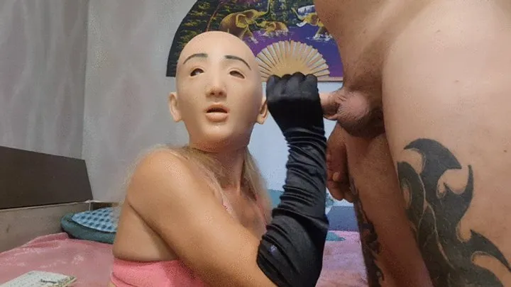 mask smoking handjob blowjob