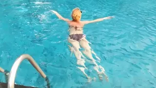 swimming in the pool, feet fetish