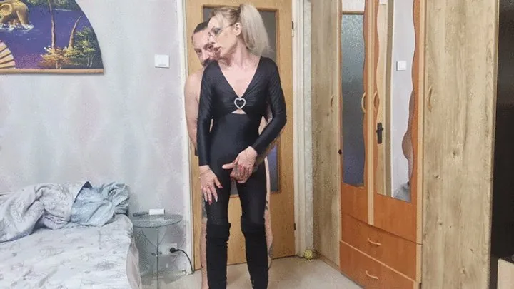 shiny clothes fetish, tights job, pov blowjob, handjob, 69