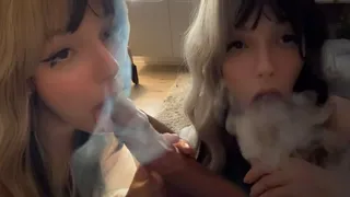 Cute Egirl smokin up close with a bwc