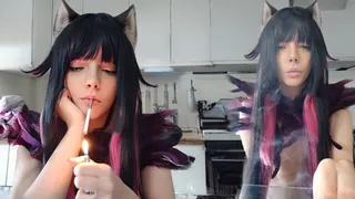 Succubus Egirl smoking in your kitchen