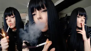 Sexy Goth Chick Smoking