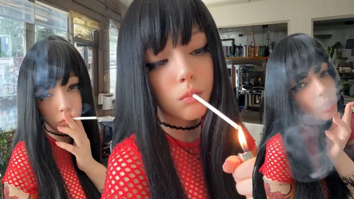 Goth Chick Smoking in your face