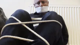 Detective CleaveGagged held in a Room Black Shirt and Trussed up and OTM Gagged