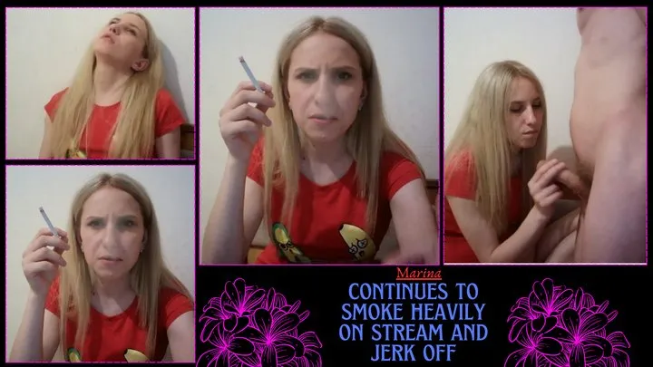 pregnant smokes continues to smoke heavily on stream and jerk off Marina