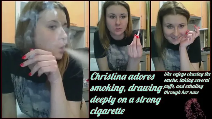 Christina 1 - She adores smoking a lot, accompanied by a non-alcoholic beverage (Part 1)