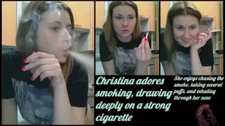 Christina 1 - She adores smoking a lot, accompanied by a non-alcoholic beverage (Part 1)