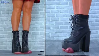 Dancing On His Cock & Balls In My Monster Platform Boots - Split Cam - 1107SPLIT