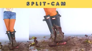 Stomping His Cock & Balls Under My Muddy Boots - Split Cam - AmbersCBT - 86SPC